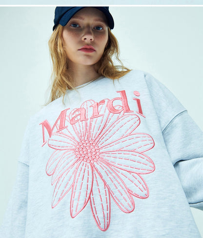 Sweatshirt flowermardi needlework HEATHER CORAL