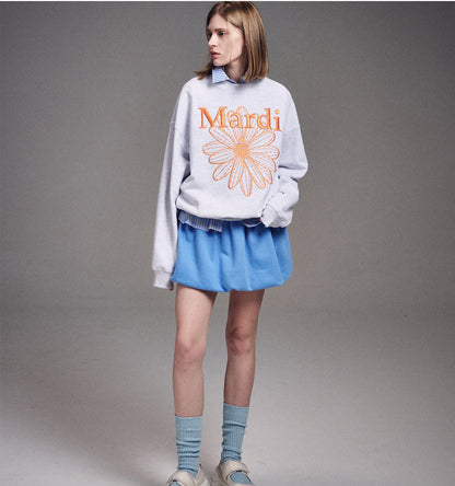 Sweatshirt flowermardi needlework HEATHER ORANGE