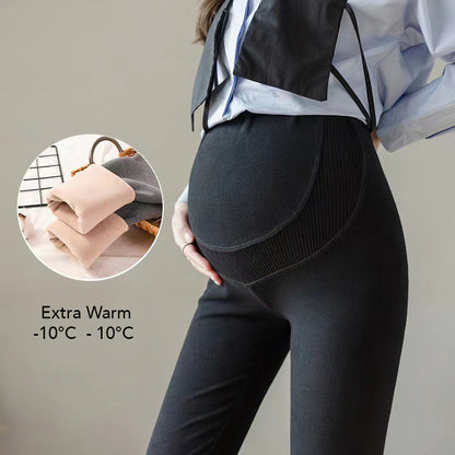 Thick Fleece-Lined Maternity Tapered Ankle Leggings