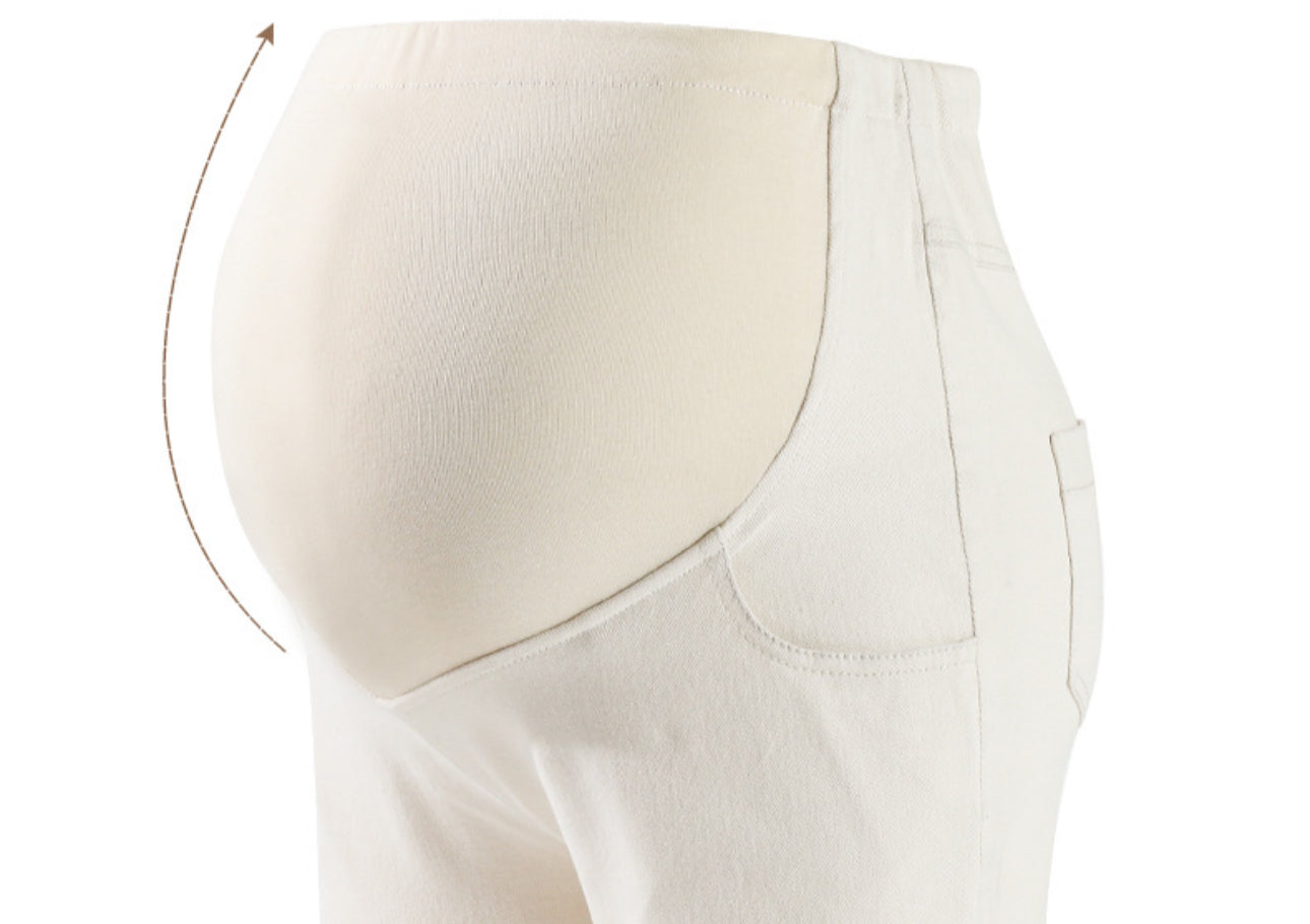 Beige Maternity Tapered Pants