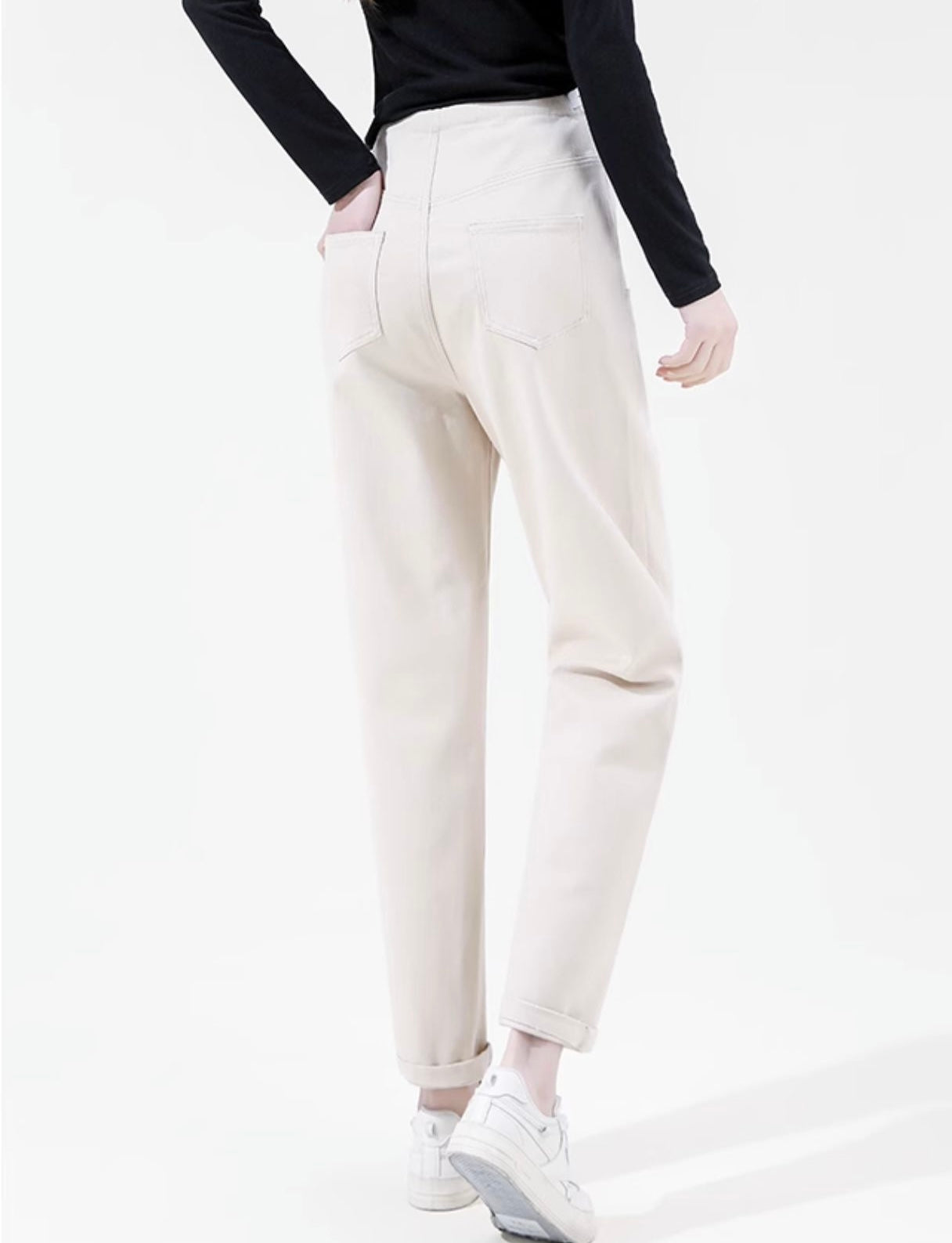 Beige Maternity Tapered Pants