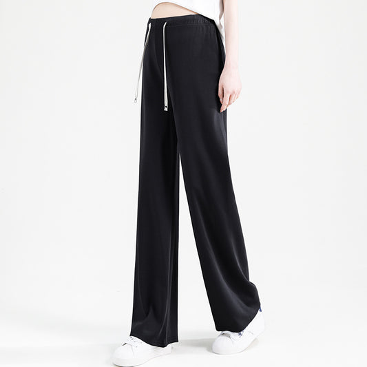 Maternity Drawstring Straight-Leg Pants Black