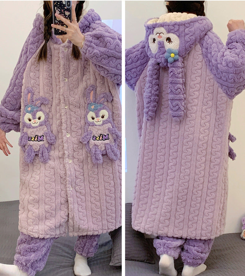 StellaLou Fleece Fluffy Fuzzy Warm Pyjama Set