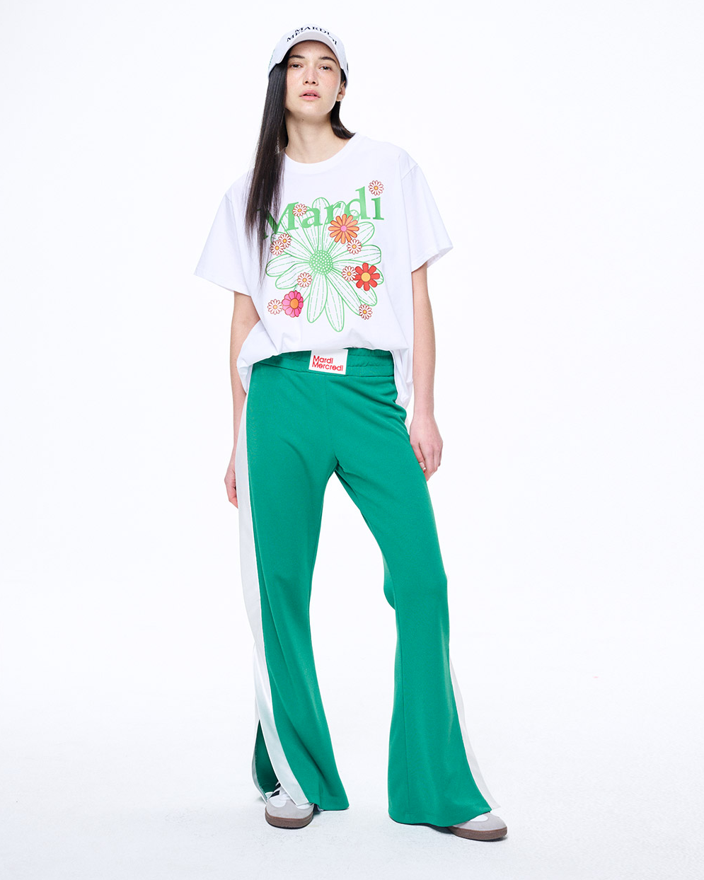 T-shirt flowermardi blossom white green