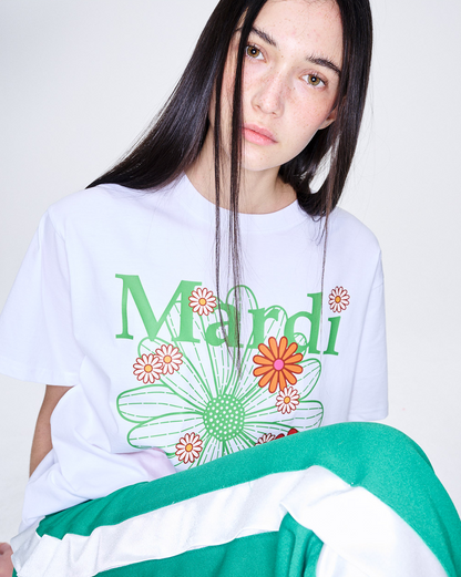 T-shirt flowermardi blossom white green