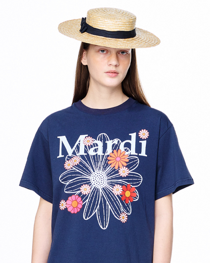 T-shirt flowermardi blossom navy white