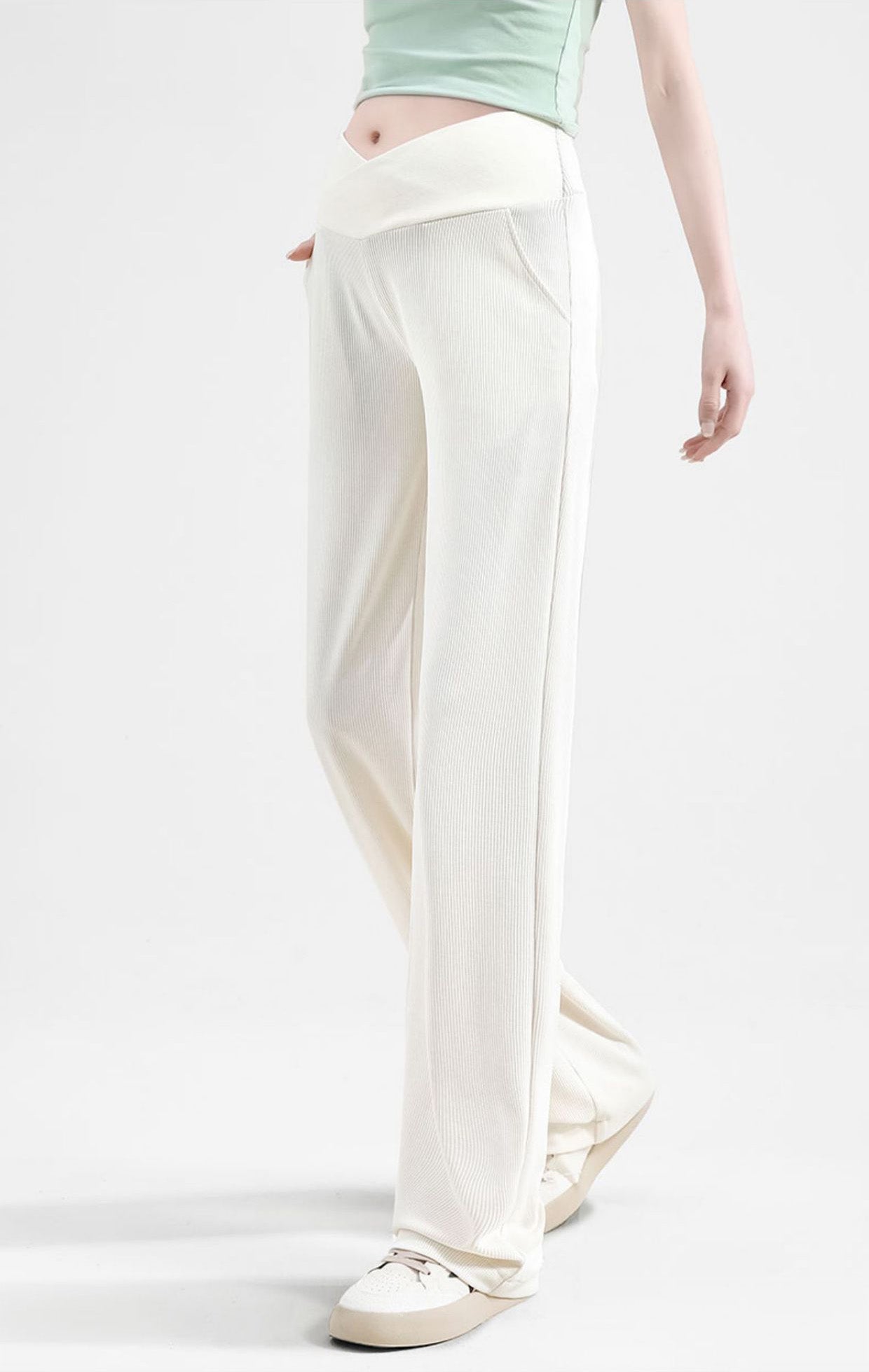 Wide Leg Crossover Waist Modal Pant