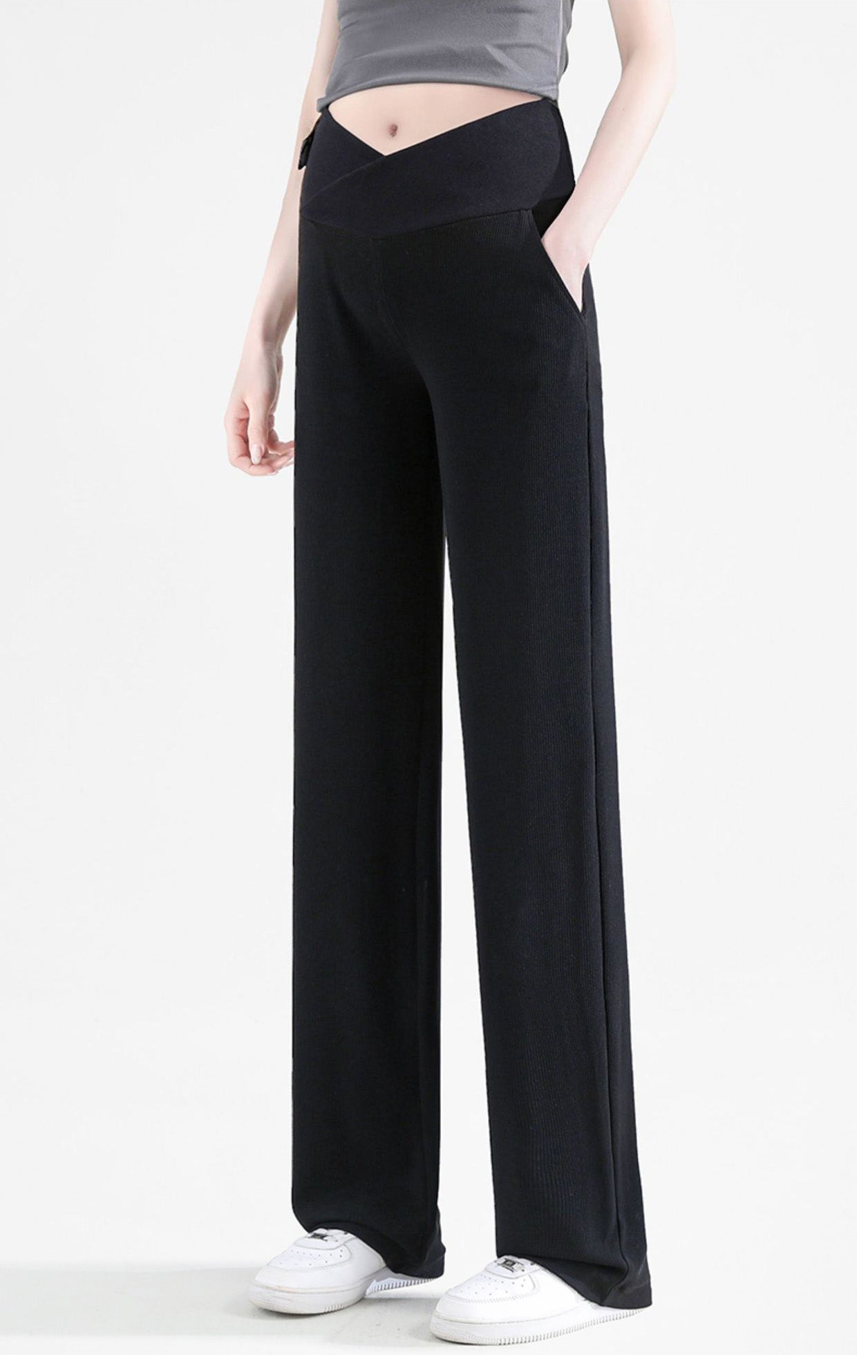 Wide Leg Crossover Waist Modal Pant